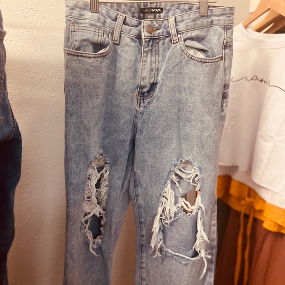 Fashion Nova Denim - BLOWOUT high waisted distressed jeans 🧡💛🧡💛